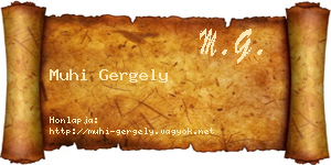 Muhi Gergely névjegykártya